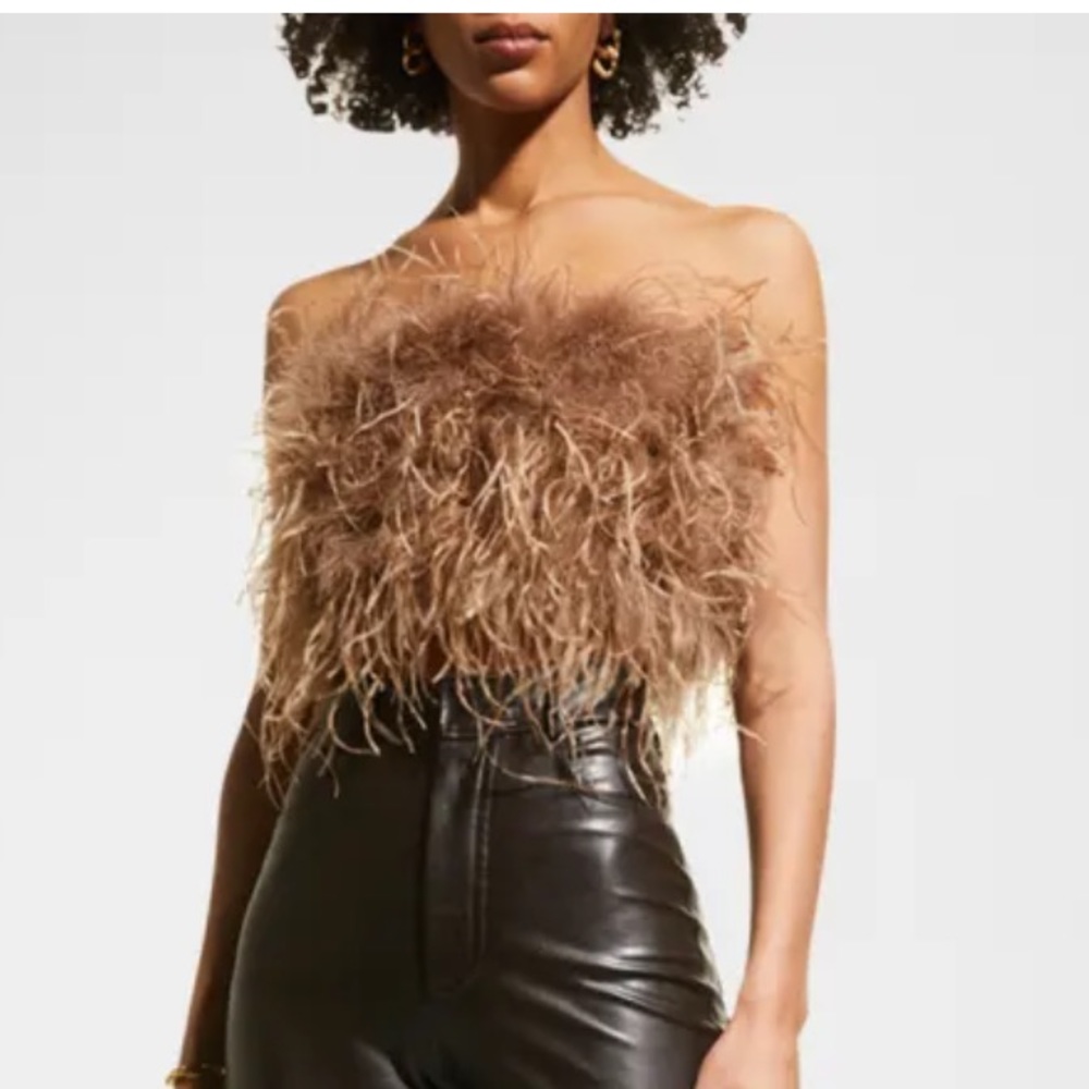 Lamarque zaina ostrich feather top